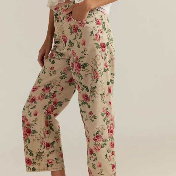 We The Free Deep Trance Printed Jeans Wallpaper Floral - Picture 2 of 4